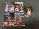 5 Card Lot of MICHAEL JORDAN Chicago Bulls Basketball Cards from HUGE JORDAN HOARD - WOW