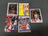 5 Card Lot of MICHAEL JORDAN Chicago Bulls Basketball Cards from HUGE JORDAN HOARD - WOW