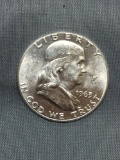 BU Uncirculated 1963 United States Franklin Silver Half Dollar - 90% Silver Coin from COIN STORE