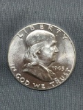 BU Uncirculated 1963 United States Franklin Silver Half Dollar - 90% Silver Coin from COIN STORE