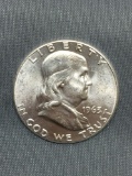 BU Uncirculated 1963 United States Franklin Silver Half Dollar - 90% Silver Coin from COIN STORE