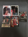 5 Card Lot of MICHAEL JORDAN Chicago Bulls Basketball Cards from HUGE JORDAN HOARD - WOW
