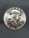 BU Uncirculated 1963 United States Franklin Silver Half Dollar - 90% Silver Coin from COIN STORE