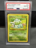 PSA Graded 1999 Pokemon Base Set Unlimited BULBASAUR Trading Card - GEM MINT 10