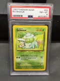 PSA Graded 1999 Pokemon Base Set Unlimited BULBASAUR Trading Card - NM-MT 8