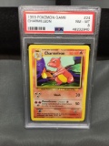 PSA Graded 1999 Pokemon Base Set Unlimited CHARMELEON Trading Card - NM-MT 8