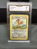 GMA Graded 1999 Pokemon Base Set Unlimited PIDGEOTTO Trading Card - NM 7