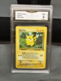 GMA Graded 1999 Pokemon Jungle PIKACHU Trading Card - MINT 9