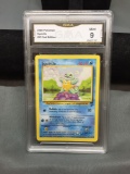 GMA Graded 2000 Pokemon Base 2 Set SQUIRTLE Trading Card - MINT 9