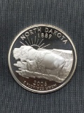 United States PROOF 90% Silver State Quarter from COIN STORE HOARD - North Dakota