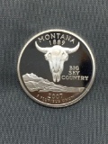 United States PROOF 90% Silver State Quarter from COIN STORE HOARD - Montana