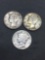 3 Count Lot of Vintage United States Mercury Silver Dimes - 90% Silver Coins from Coin Shop Hoard