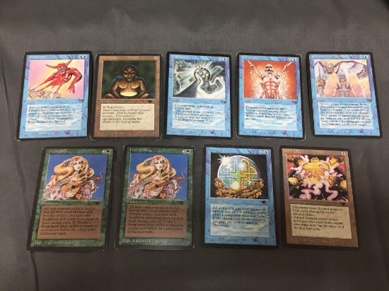 9 Card Lot of Vintage Magic the Gathering Cards from Collection