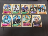 9 Card Lot of 1970 Topps Football Vintage Cards from Estate Collection
