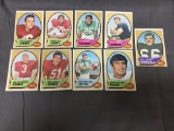 9 Card Lot of 1970 Topps Football Vintage Cards from Estate Collection