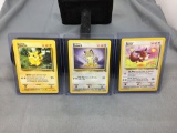 3 Count Lot of Pokemon Jungle Starter Trading Cards - Pikachu, Eevee, Meowth