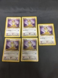 5 Card Lot of Pokemon Jungle MEOWTH Trading Cards 56/64