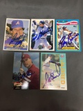5 Card Lot of Hand Signed AUTOGRAPHED Sports Cards from HUGE AUTOGRAPH ESTATE - WOW