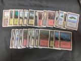 25 Card Lot of Vintage Magic the Gathering UNLIMITED Basic Land Trading Cards