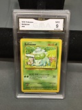 GMA Graded 1999 Pokemon Base Set Unlimited BULBASAUR Trading Card - MINT 9