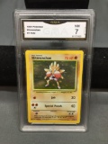 GMA Graded 1999 Pokemon Base Set Unlimited HITMONCHAN Holofoil Rare Card - NM 7