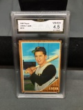 GMA Graded 1962 Topps #573 JOHNNY LOGAN Pirates Vintage Baseball Card - VG-EX+ 4.5