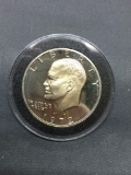 1972 United States Eisenhower Silver Proof Dollar Coin - 40% Silver Coin in Acrylic Holder