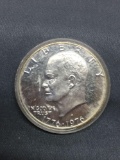 1976 United States Eisenhower Silver Proof Dollar Coin - 40% Silver Coin in Acrylic Holder