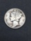 1941 United States Mercury Silver Dime - 90% Silver Coin from Estate
