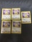 5 Card Lot of Jungle Starter MEOWTH Vintage Trading Cards from Vintage Pokemon Hoard