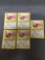 5 Card Lot of Pokemon Jungle EEVEE Trading Cards from Collection