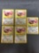 5 Card Lot of Pokemon Jungle EEVEE Trading Cards from Collection