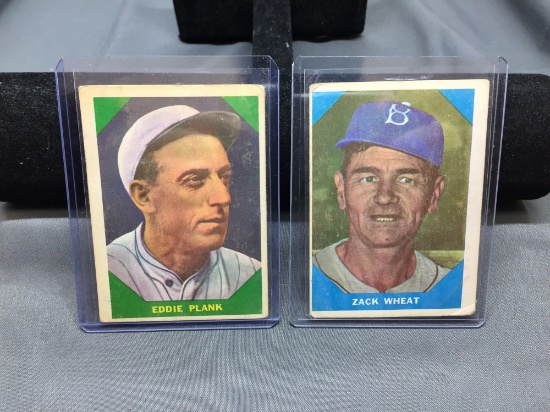 2 Card Lot of 1960 Fleer Vintage Baseball Cards - Eddie Plank & Zack Wheat