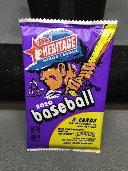 Factory Sealed 2020 Topps Heritage Minor League 8 Card Pack from Hobby Box
