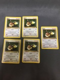 5 Card Lot of Pokemon Team Rocket EEVEE Trading Cards from Collection