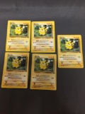 5 Card Lot of Pokemon Jungle PIKACHU Trading Cards from Collection