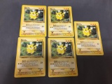 5 Card Lot of Pokemon Jungle PIKACHU Trading Cards from Collection