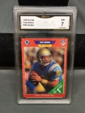 GMA Graded 1989 Pro Set TROY AIKMAN Cowboys ROOKIE Football Card - NM 7