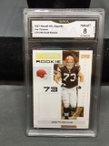 GMA Graded 2007 Playoff NFL Playoffs JOE THOMAS Browns ROOKIE Football Card /299 - NM-MT 8