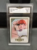 GMA Graded 2018 Topps Gallery #100 MIKE TROUT Angels Baseball Card - GEM MINT 10