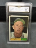 GMA Graded 1961 Topps #422 BUD DALEY Athletics Vintage Baseball Card - EX-NM 6