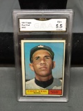 GMA Graded 1961 Topps #432 COOT VEAL Senators Vintage Baseball Card - EX+ 5.5