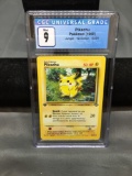 CGC Graded 1999 Pokemon Jungle 1st Edition PIKACHU Red Cheeks Trading Card - MINT 9