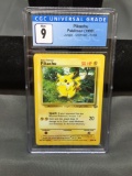 CGC Graded 1999 Pokemon Jungle PIKACHU Red Cheeks Trading Card - MINT 9