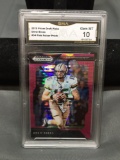 GMA Graded 2019 Panini Prizm Draft Picks Pink Pulsar DREW BREES Football Card - GEM MINT 10