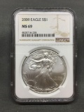 NGC Graded 2009 United States 1 Ounce .999 Fine Silver American Eagle Coin - MS 69