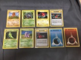 9 Count Lot of Vintage Pokemon Base Set 1st Edition Trading Cards - WOW from Estate