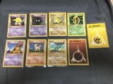 9 Count Lot of Vintage Pokemon Base Set 1st Edition Trading Cards - WOW from Estate