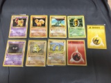 9 Count Lot of Vintage Pokemon Base Set 1st Edition Trading Cards - WOW from Estate