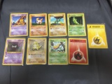 9 Count Lot of Vintage Pokemon Base Set 1st Edition Trading Cards - WOW from Estate